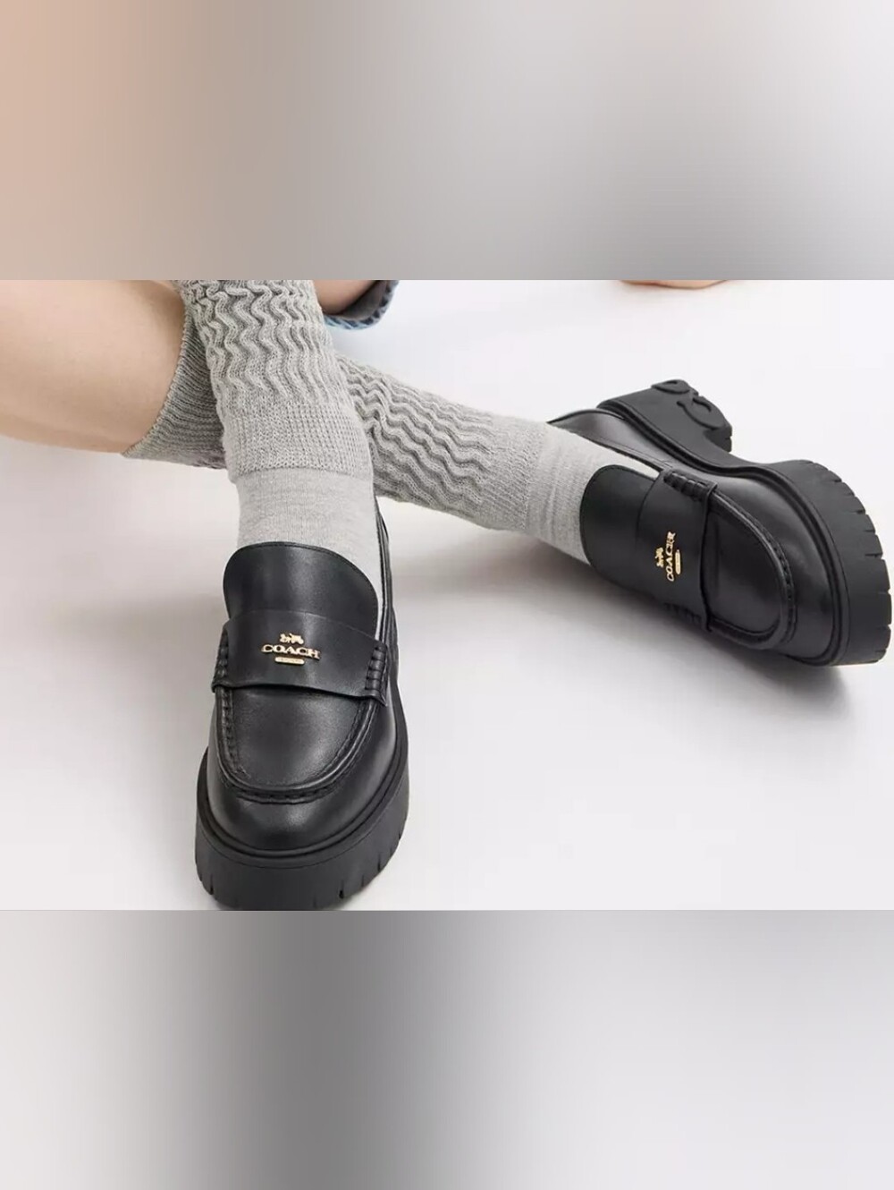 Coach Ruthie Black Leather Loafer Size 9